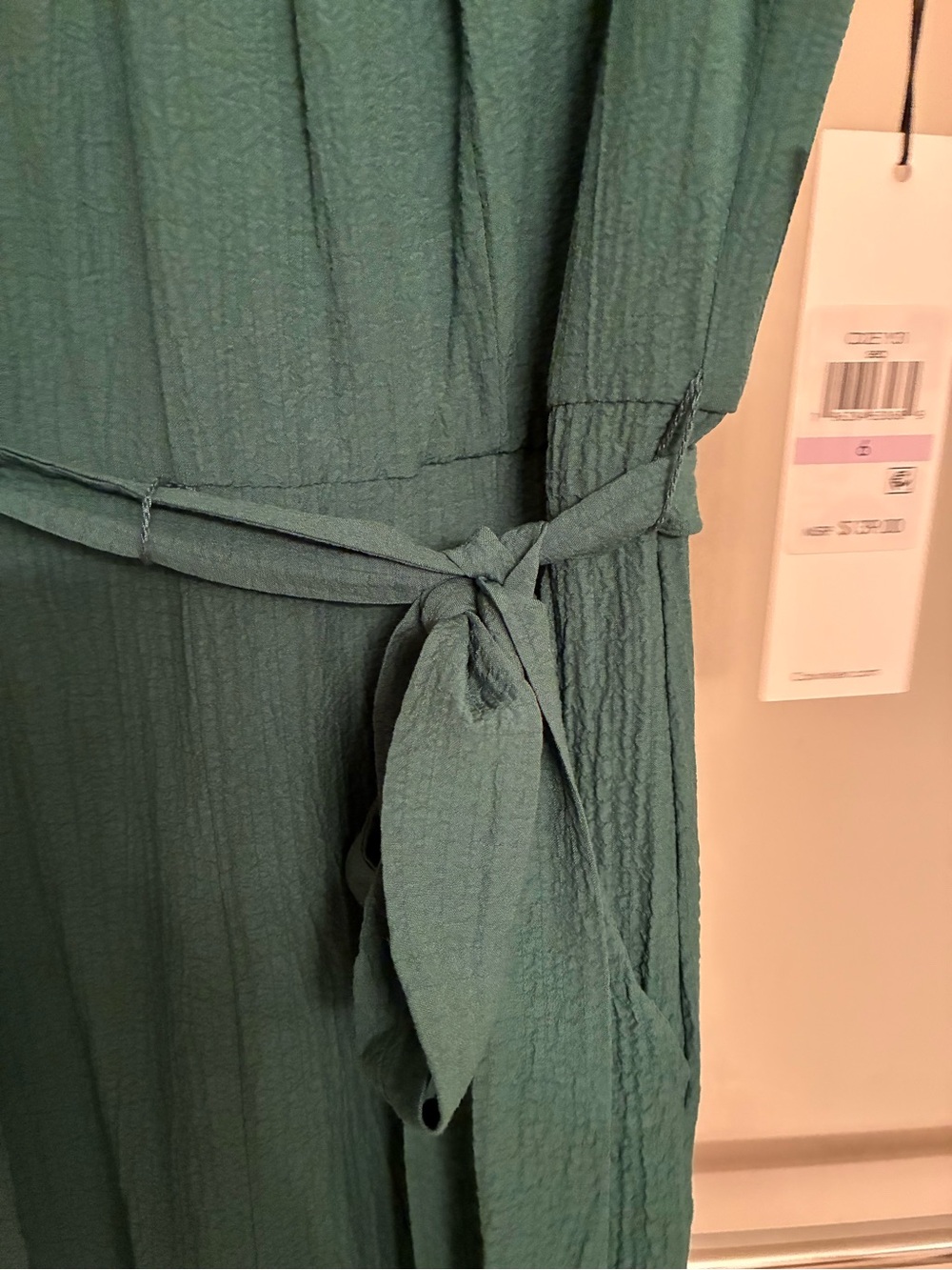 Calvin Klein Emerald Green Sleeveless Pleated Jumpsuit - Picture 3 of 9